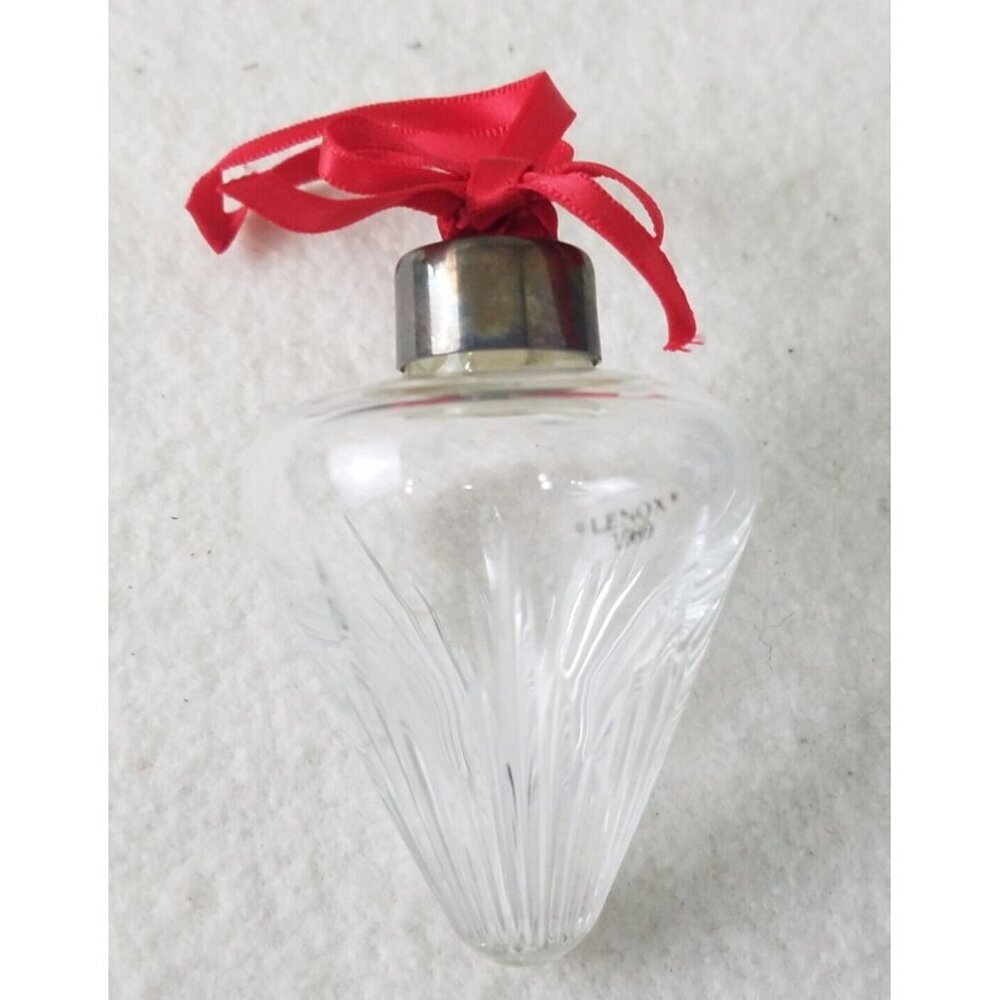 Lenox‎ Crystal Starlight Christmas Ornament in Original Box 1989 silver collar